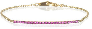 7" Dainty Gold-Plated Sterling Silver Pink CZ Bracelet