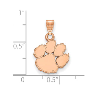 14k Rose Gold LogoArt Clemson University Tiger Paw Small Pendant