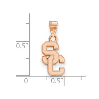 14k Rose Gold LogoArt University of Southern California S-C Small Pendant