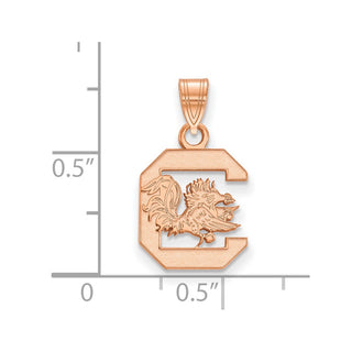 14k Rose Gold LogoArt University of South Carolina Small Pendant