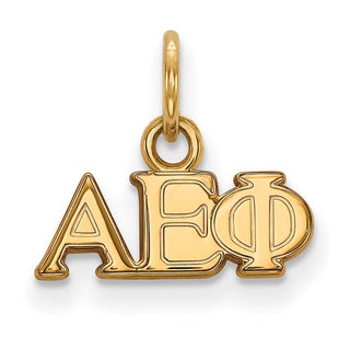 Sterling Silver Gold-plated LogoArt Alpha Epsilon Phi Sorority Greek Letters Extra Small Pendant