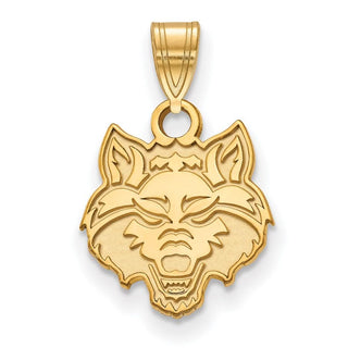 14k Gold LogoArt Arkansas State University Wolf Small Pendant