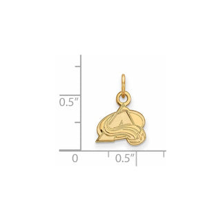 Sterling Silver Gold-plated NHL LogoArt Colorado Avalanche Letter A Extra Small Pendant