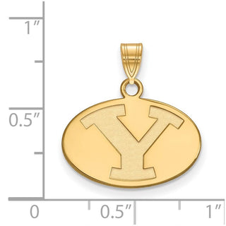 Sterling Silver Gold-plated LogoArt Brigham Young University Letter Y Small Pendant
