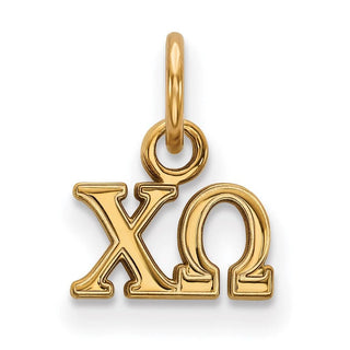 Sterling Silver Gold-plated LogoArt Chi Omega Sorority Greek Letters Extra Small Pendant