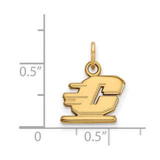 Sterling Silver Gold-plated LogoArt Central Michigan University Letter C Extra Small Pendant