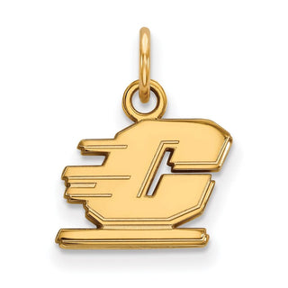 Sterling Silver Gold-plated LogoArt Central Michigan University Letter C Extra Small Pendant