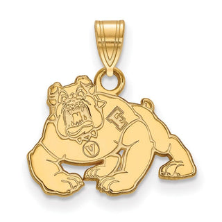 10k Gold LogoArt California State University Fresno Bulldog Small Pendant