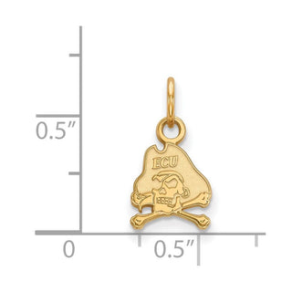 14k Gold LogoArt East Carolina University Pirate Extra Small Pendant