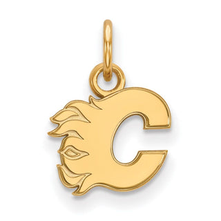 10k Gold NHL LogoArt Calgary Flames Letter C Extra Small Pendant