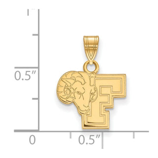 Sterling Silver Gold-plated LogoArt Fordham University Ram Small Pendant