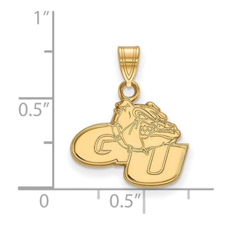 10k Gold LogoArt Gonzaga University G-U Bulldog Small Pendant