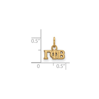Sterling Silver Gold-plated LogoArt Gamma Phi Beta Sorority Greek Letters Extra Small Pendant