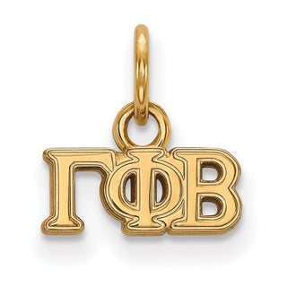 Sterling Silver Gold-plated LogoArt Gamma Phi Beta Sorority Greek Letters Extra Small Pendant