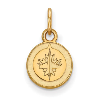 Sterling Silver Gold-plated NHL LogoArt Winnipeg Jets Extra Small Pendant