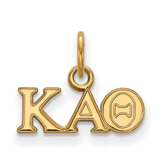 Sterling Silver Gold-plated LogoArt Kappa Alpha Theta Sorority Greek Letters Extra Small Pendant