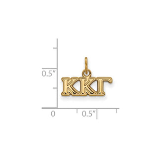 Sterling Silver Gold-plated LogoArt Kappa Kappa Gamma Sorority Greek Letters Extra Small Pendant