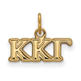 Sterling Silver Gold-plated LogoArt Kappa Kappa Gamma Sorority Greek Letters Extra Small Pendant