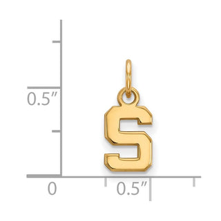 14k Gold LogoArt Michigan State University Letter S Extra Small Pendant