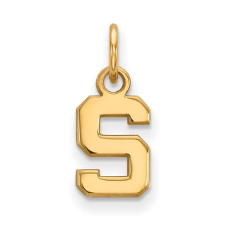 14k Gold LogoArt Michigan State University Letter S Extra Small Pendant