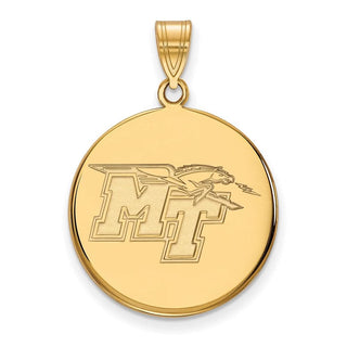 14k Gold LogoArt Middle Tennessee State University M-T Large Disc Pendant