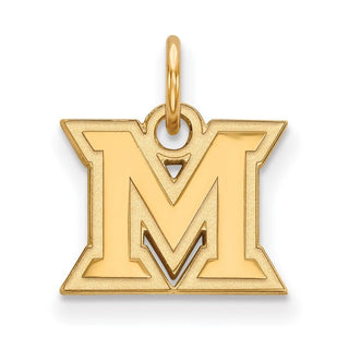 Sterling Silver Gold-plated LogoArt Miami University Ohio Letter M Extra Small Pendant
