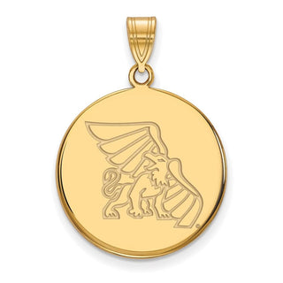 Sterling Silver Gold-plated LogoArt Missouri Western State University Griffon Large Disc Pendant