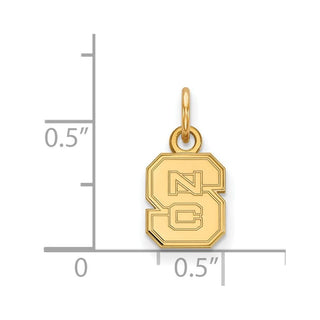 14k Gold LogoArt North Carolina State University N-C-S Extra Small Pendant
