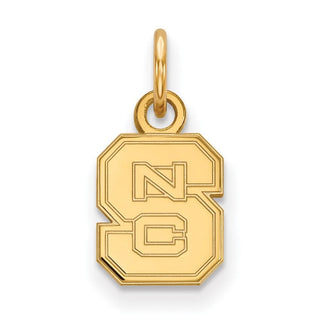 14k Gold LogoArt North Carolina State University N-C-S Extra Small Pendant