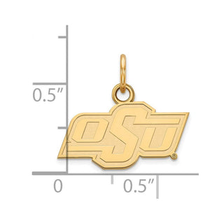 14k Gold LogoArt Oklahoma State University O-S-U Extra Small Pendant
