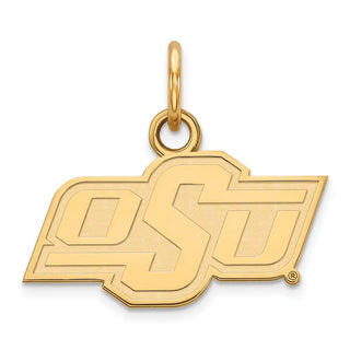 Sterling Silver Gold-plated LogoArt Oklahoma State University O-S-U Extra Small Pendant
