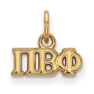 Sterling Silver Gold-plated LogoArt Pi Beta Phi Sorority Greek Letters Extra Small Pendant