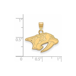 14k Gold NHL LogoArt Nashville Predators Small Pendant