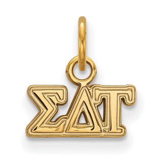Sterling Silver Gold-plated LogoArt Sigma Delta Tau Sorority Greek Letters Extra Small Pendant
