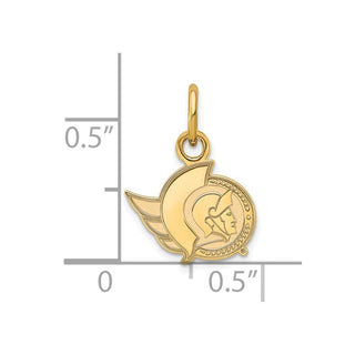 10k Gold NHL LogoArt Ottawa Senators Extra Small Pendant