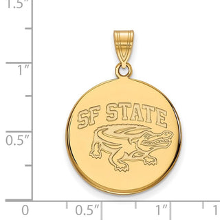 14k Gold LogoArt San Francisco State University Large Disc Pendant