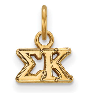 Sterling Silver Gold-plated LogoArt Sigma Kappa Sorority Greek Letters Extra Small Pendant