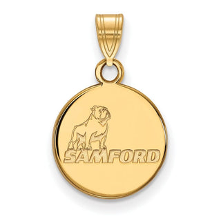 14k Gold LogoArt Samford University Small Disc Pendant
