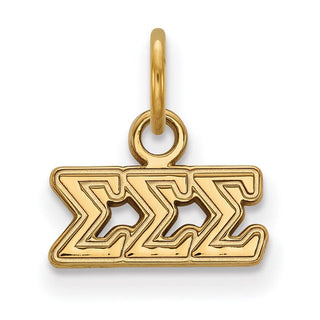 Sterling Silver Gold-plated LogoArt Sigma Sigma Sigma Sorority Greek Letters Extra Small Pendant