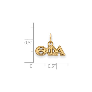Sterling Silver Gold-plated LogoArt Theta Phi Alpha Sorority Greek Letters Extra Small Pendant