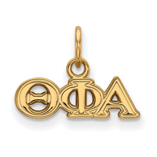 Sterling Silver Gold-plated LogoArt Theta Phi Alpha Sorority Greek Letters Extra Small Pendant
