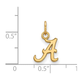 14k Gold LogoArt University of Alabama Letter A Extra Small Pendant