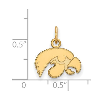 14k Gold LogoArt University of Iowa Hawk Extra Small Pendant
