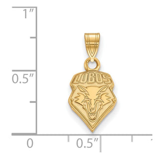Sterling Silver Gold-plated LogoArt University of New Mexico Lobos Small Pendant