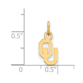 Sterling Silver Gold-plated LogoArt University of Oklahoma O-U Extra Small Pendant