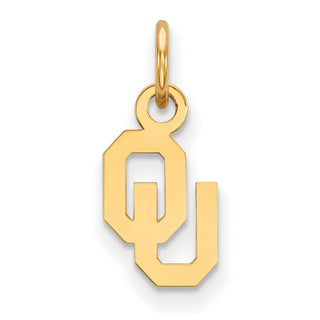 Sterling Silver Gold-plated LogoArt University of Oklahoma O-U Extra Small Pendant