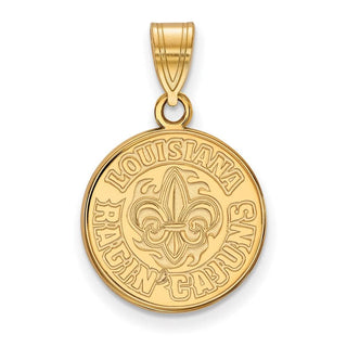 Sterling Silver Gold-plated LogoArt University of Louisiana at Lafayette Medium Pendant