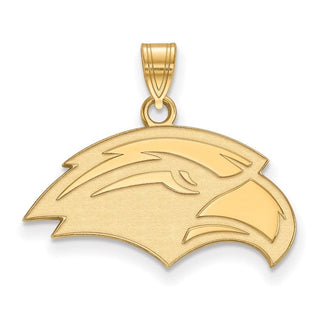 Sterling Silver Gold-plated LogoArt University of Southern Mississippi Eagle Small Pendant