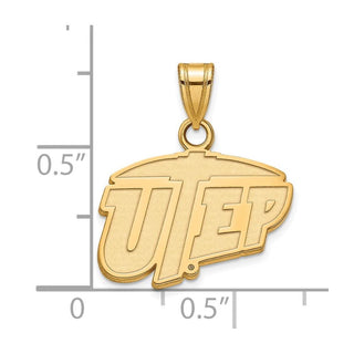 Sterling Silver Gold-plated LogoArt University of Texas at El Paso Small Pendant