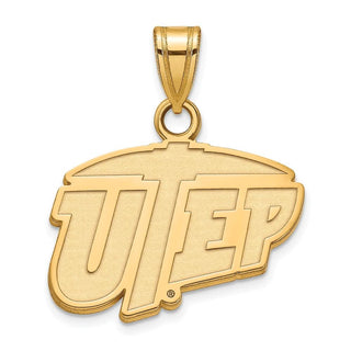 Sterling Silver Gold-plated LogoArt University of Texas at El Paso Small Pendant